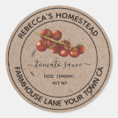 Tomato Sauce Kraft Papier Canning Jar Labels Runder Aufkleber (Vorderseite)