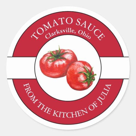 Tomato Sauce Label Runder Aufkleber (Vorderseite)