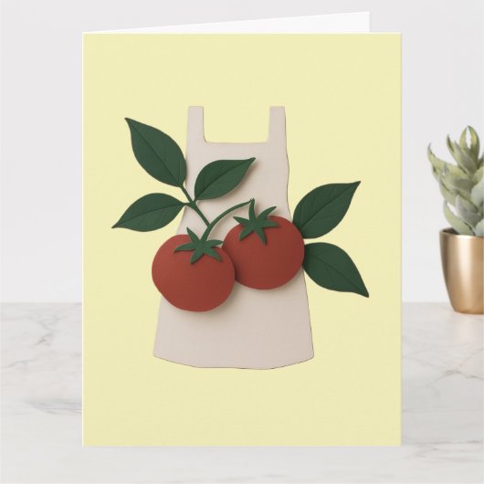 Tomato & Schürze Feinschmecker Grußkarte (Geburtst Karte (Kleine Pflanze)