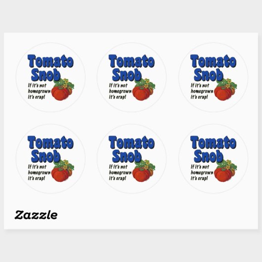 Tomato Snob Gardener Slogan Stickers (Blatt)