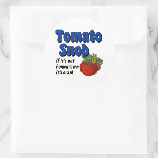 Tomato Snob Gardener Slogan Stickers (Tasche)