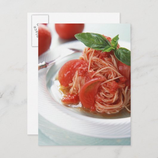 Tomato Spaghetti Postkarte (Vorne/Hinten)