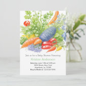 Tomato Tango Babydusche Einladung (Stehend Vorderseite)