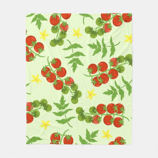 Tomato Tango: Vintager Gemüseaufdruck Fleecedecke (Vorderseite)