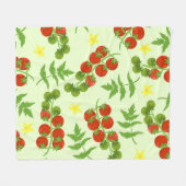 Tomato Tango: Vintager Gemüseaufdruck Fleecedecke (Vorderseite (Horizontal))