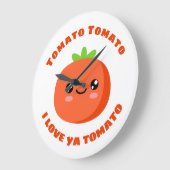 Tomato Tomato I Liebe ya Tomato Große Wanduhr (Winkel)