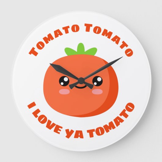 Tomato Tomato I Liebe ya Tomato Große Wanduhr (Vorderseite)