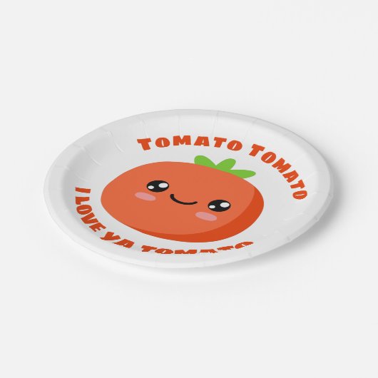 Tomato Tomato I Liebe ya Tomato Pappteller (Schrägansicht)