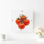 Tomato Wall Clock Quadratische Wanduhr (Zuhause)