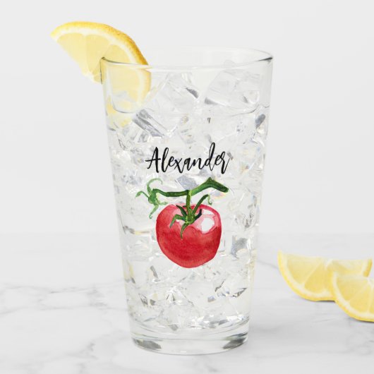 Tomato Wasserfarbe Kunst Glas (Vorderseite Ice)