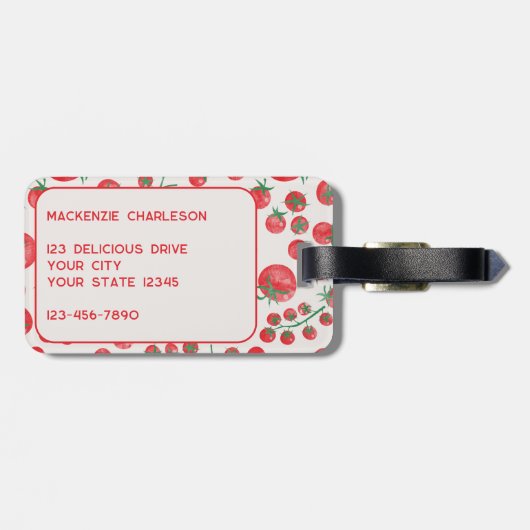 Tomato Watercolor Gepäckanhänger (Rückseite horizontal)