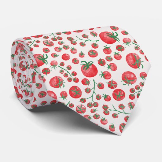 Tomato Watercolor Krawatte (Gerollt)