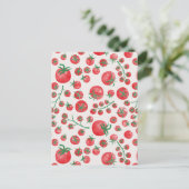 Tomato Watercolor Mediterranean Summer Pattern Postkarte (Stehend Vorderseite)