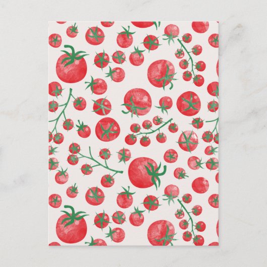 Tomato Watercolor Mediterranean Summer Pattern Postkarte (Vorderseite)