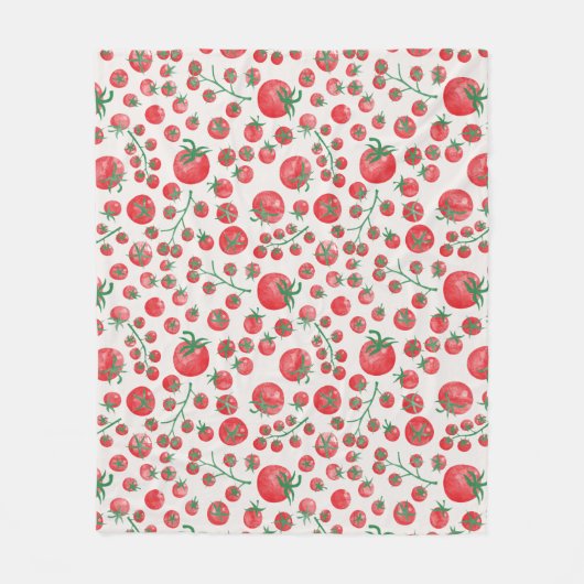Tomato Watercolor Pattern Fleecedecke (Vorderseite)