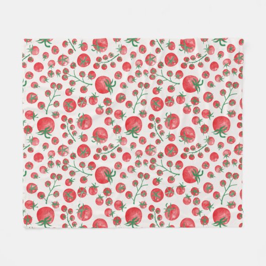 Tomato Watercolor Pattern Fleecedecke (Vorderseite (Horizontal))