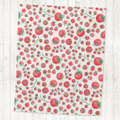 Tomato Watercolor Pattern Fleecedecke