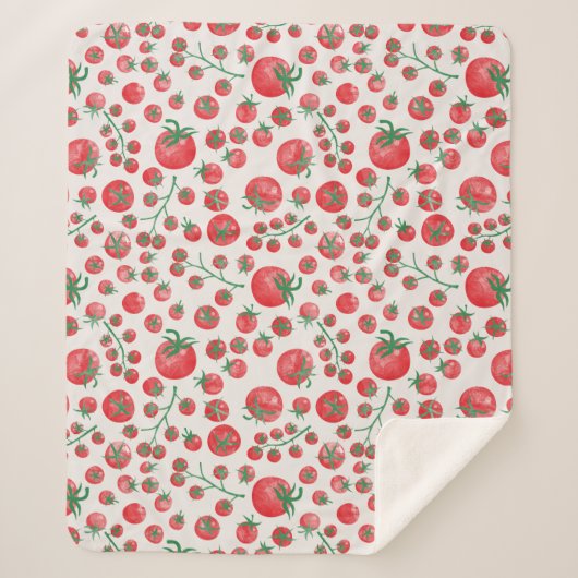 Tomato Watercolor Pattern Sherpadecke (Vorderseite)