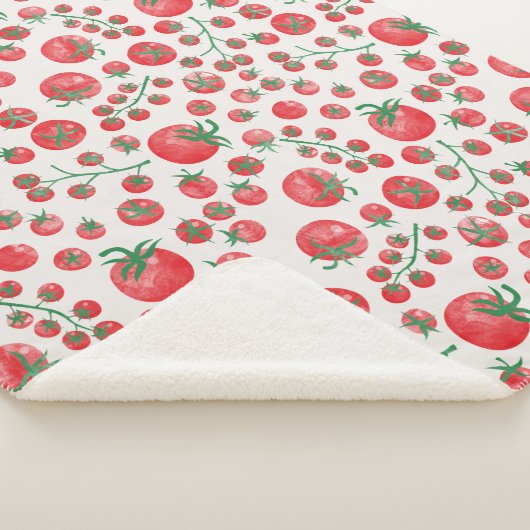 Tomato Watercolor Pattern Sherpadecke (3/4)