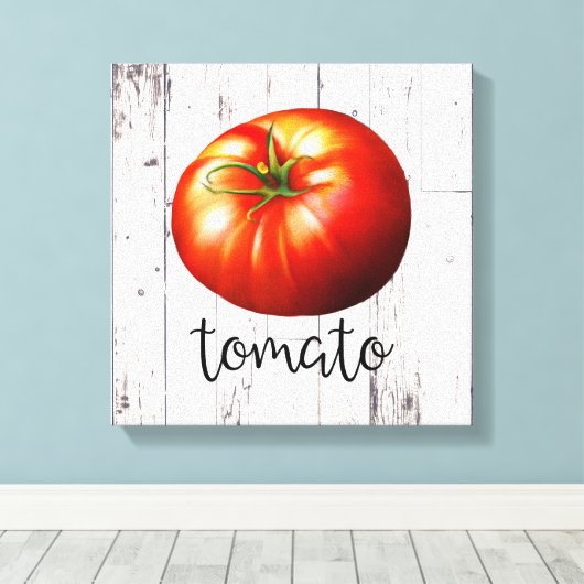TOMATO Weißes Holz Rustikales Bauernhaus Küche Kun Leinwanddruck (Insitu (Holzboden))