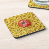 Tomato with fusilli pasta getränkeuntersetzer (Linke Seite)