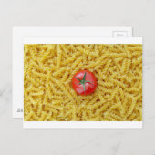 Tomato with fusilli pasta postkarte (Vorne/Hinten)