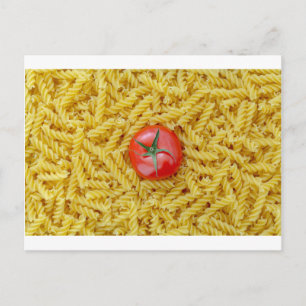 Tomato with fusilli pasta postkarte