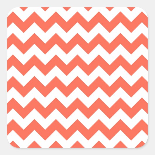 Tomato Zigzag Quadratischer Aufkleber (Vorderseite)