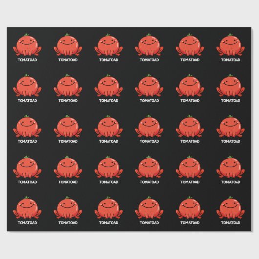 Tomatoad Funny Tomato Toad Puff Dark BG Geschenkpapier (Flach)