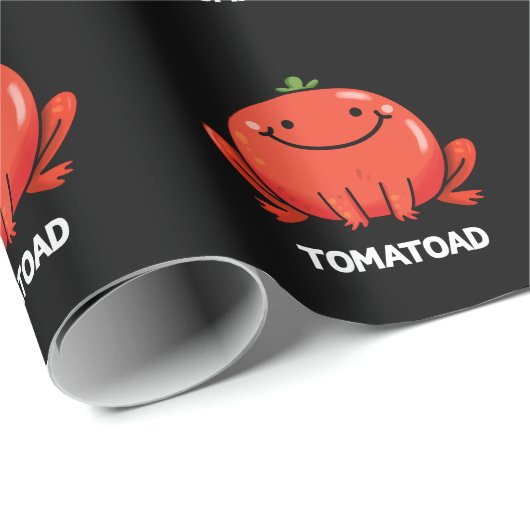 Tomatoad Funny Tomato Toad Puff Dark BG Geschenkpapier (Rolleneckpunkt)