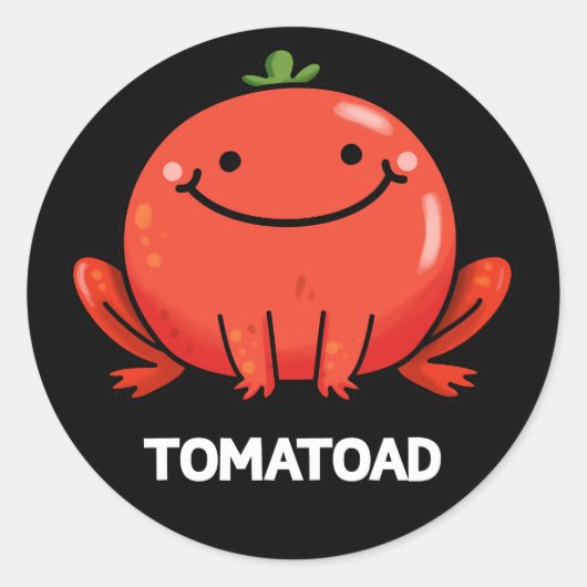 Tomatoad Funny Tomato Toad Puff Dark BG Runder Aufkleber (Vorderseite)