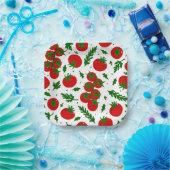 tomatoes arugula vegetables vegan vegetarian pappteller (Party)