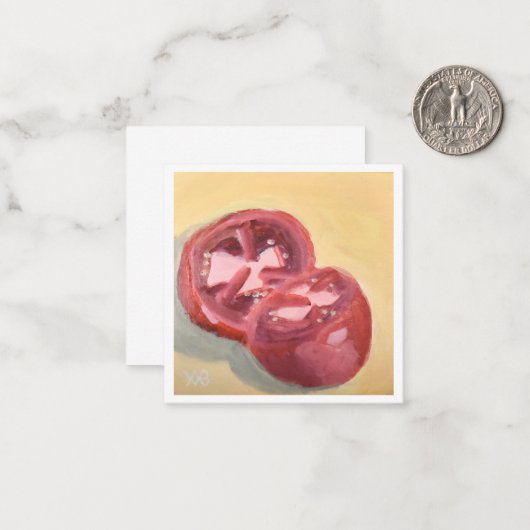 Tomatostudie Mitteilungskarte (Vorderseite/Rückseite Beispiel)