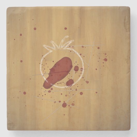 Tomatozid Beweise für ermordete Tomate Funny Steinuntersetzer (Vorderseite)