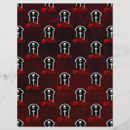 Tomb Stones & Rose Halloween Scrapbook Paper