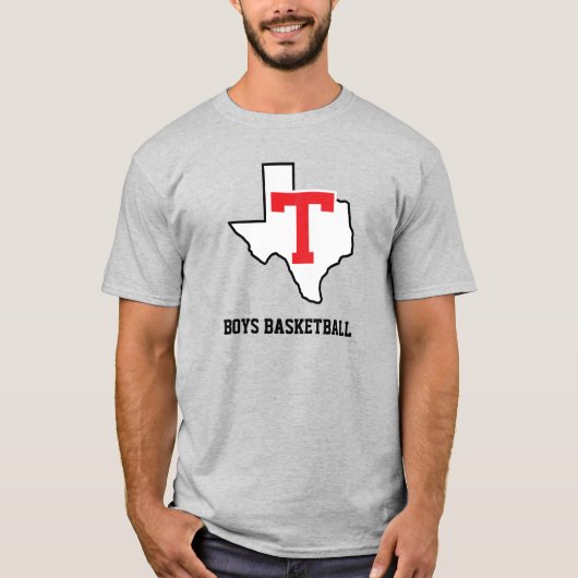 Tomball T Boys Basketball Texas hellgrau T-Shirt (Vorderseite)