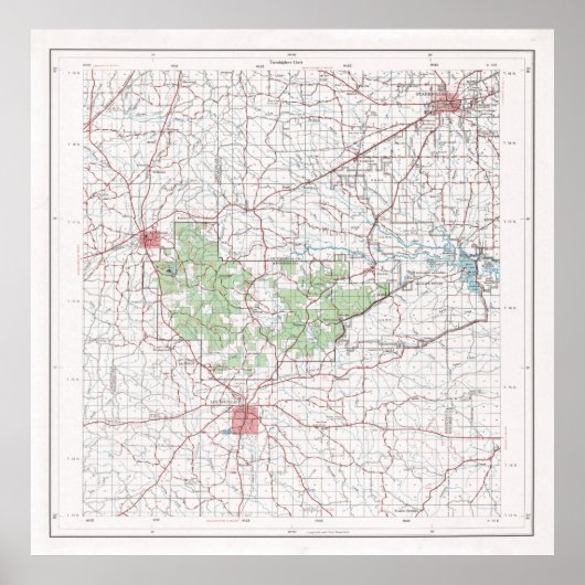 Tombigbee National Forest Map (1972) Poster (Vorne)