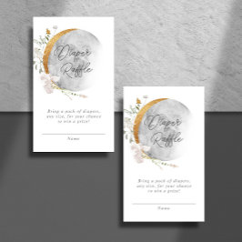 Tombola-Babydusche boho blumenmond Begleitkarte