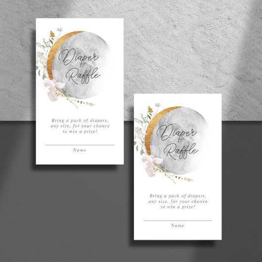 Tombola-Babydusche boho blumenmond Begleitkarte