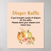 Tombola-Babydusche Kürbis rot Poster (Vorne)