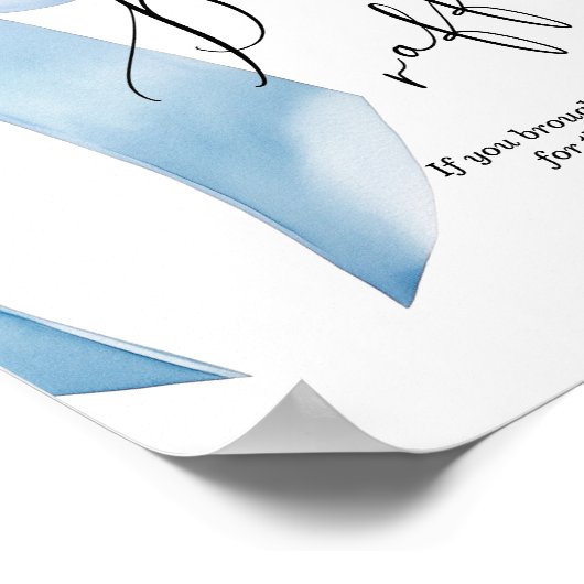 Tombola Blue Bow Baby Bow Dusche Poster (Ecke)