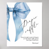 Tombola Blue Bow Baby Bow Dusche Poster (Vorne)