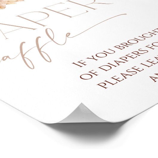 Tombola Diaper Zeichen boho Herbstblüte Poster (Ecke)