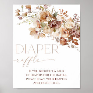 Tombola Diaper Zeichen boho Herbstblüte Poster