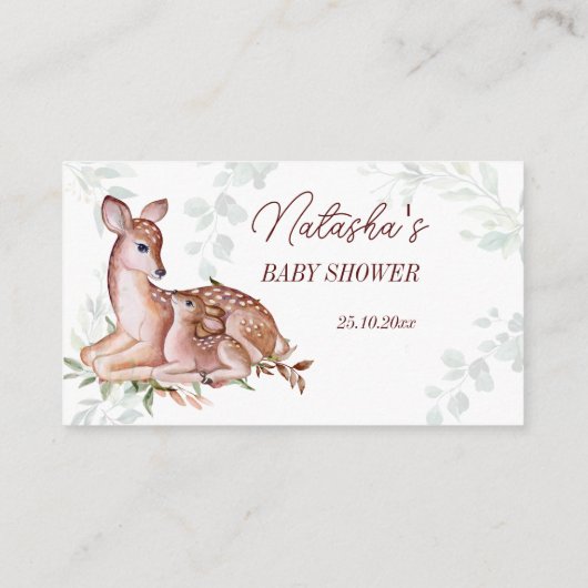 Tombola für Hirsche Begleitkarte (Rückseite)