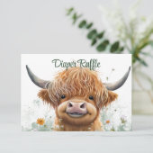 Tombola für Hochlandkuh RSVP Karte (Stehend Vorderseite)