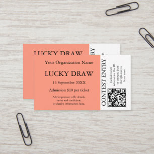 Tombola-Tickets Coral QR-Preisverlosung Event Visitenkarte
