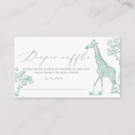 Tombola "Toile Sage" Begleitkarte (Vorderseite)