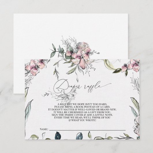 Tombolekarte - Kinderdusche - rustikal Begleitkarte (Vorne/Hinten)