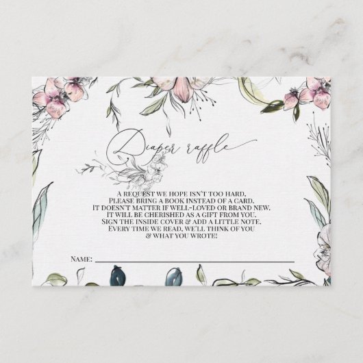 Tombolekarte - Kinderdusche - rustikal Begleitkarte (Vorderseite)